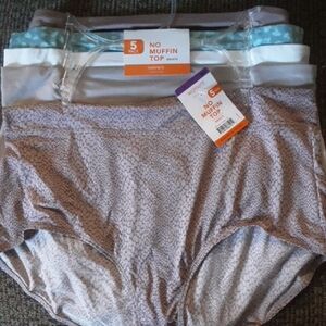 Warner's No Muffin Top Briefs 5-Pack - Gray Pattern